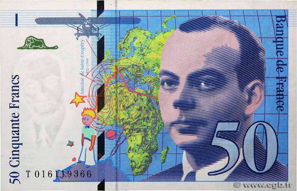 50 Francs SAINT-EXUPÉRY modifié FRANCIA  1994 F.73.01a q.SPL