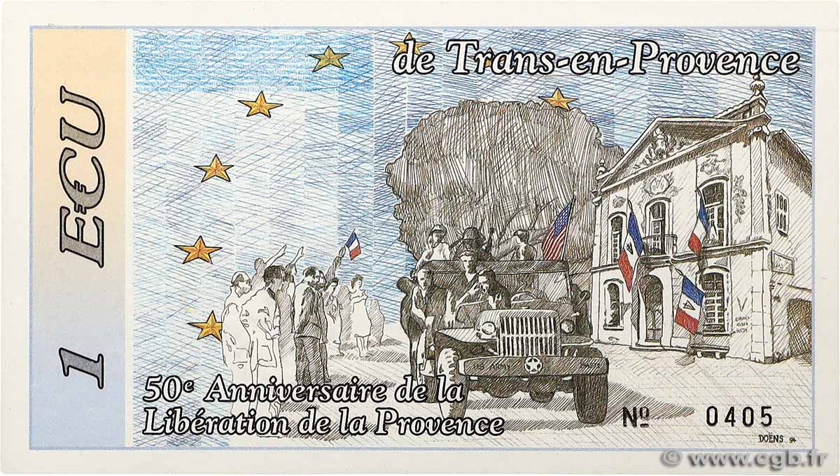 1 Ecu FRANCE régionalisme et divers Trans-en-Provence 1994  pr.NEUF