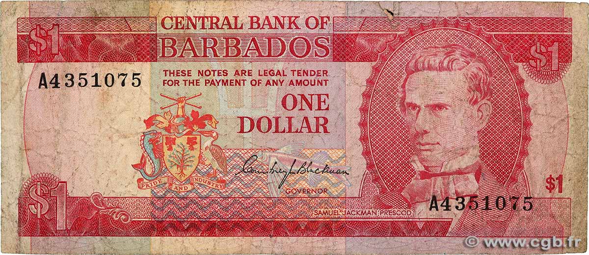 1 Dollar BARBADOS  1973 P.29a RC