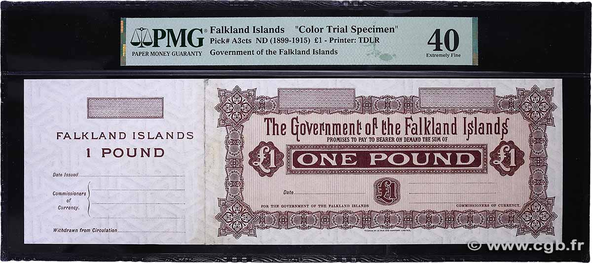 1 Pound Épreuve ISLAS MALVINAS  1899 P.A03ct MBC+