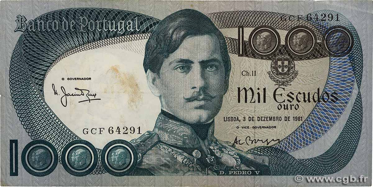1000 Escudos PORTUGAL  1981 P.175c fSS