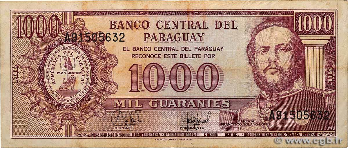 1000 Guaranies PARAGUAY  1998 P.213 F