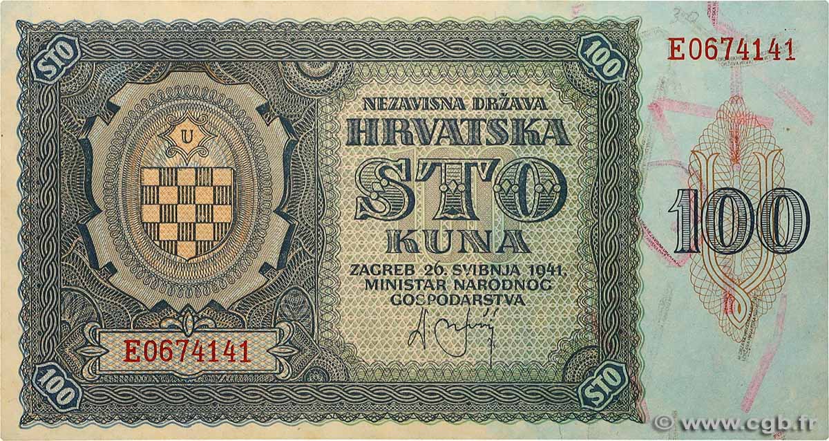 100 Kuna CROACIA  1941 P.02 SC+