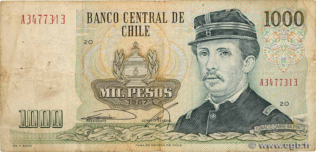 1000 Pesos CHILE  1987 P.154c BC
