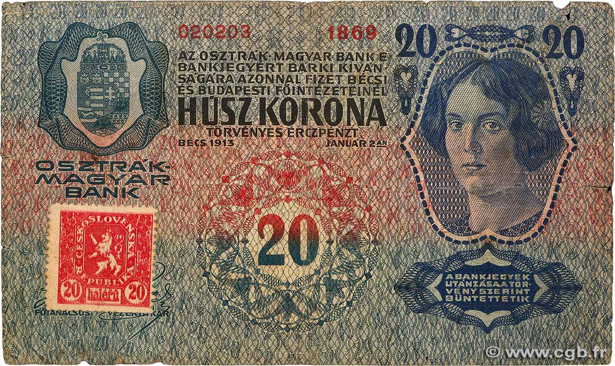 20 Haleru / 20 Korun TCHÉCOSLOVAQUIE  1919 P.002a TB