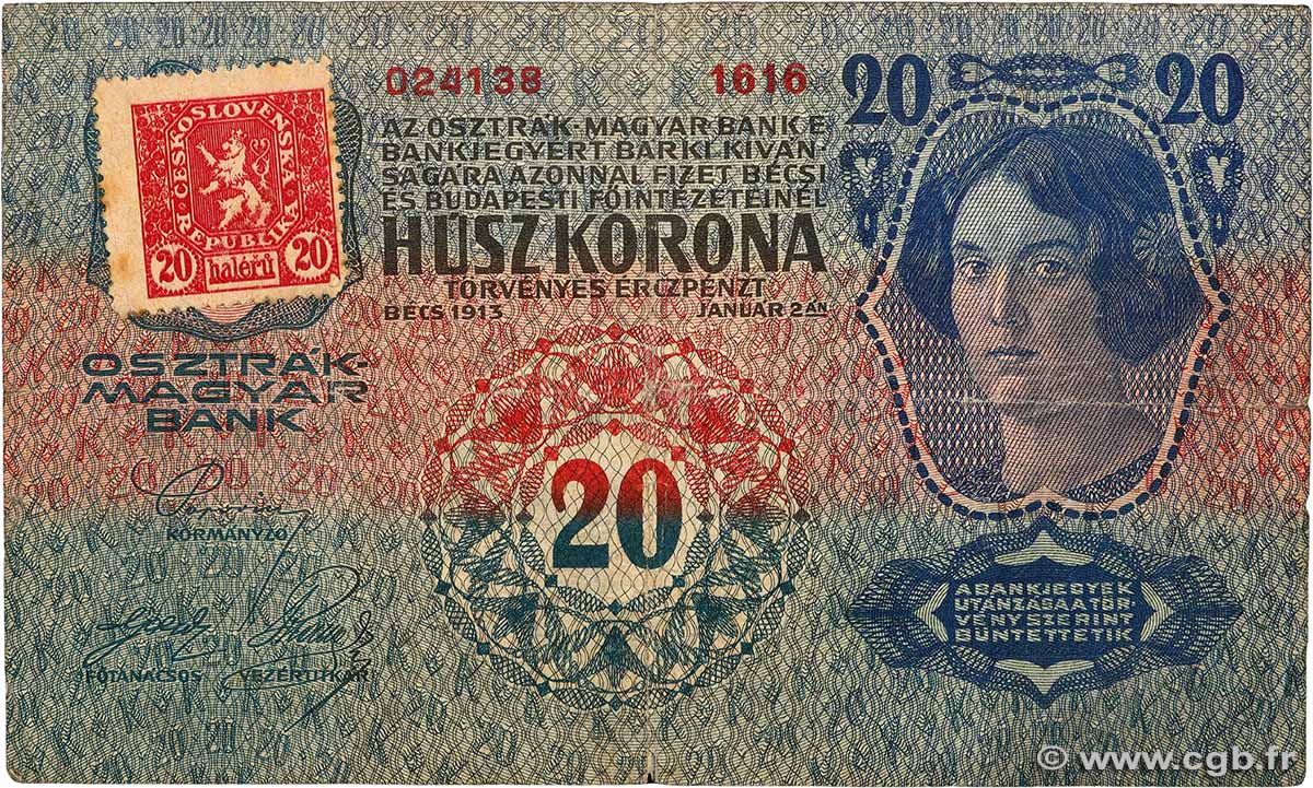 20 Haleru / 20 Korun TCHÉCOSLOVAQUIE  1919 P.002a TB