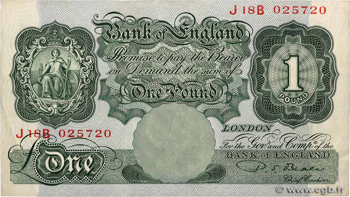 1 Pound ENGLAND  1955 P.369c VF+