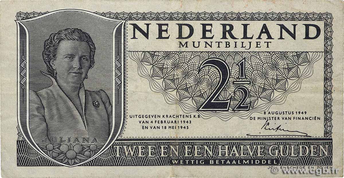 2,5 Gulden NETHERLANDS  1949 P.073 F+
