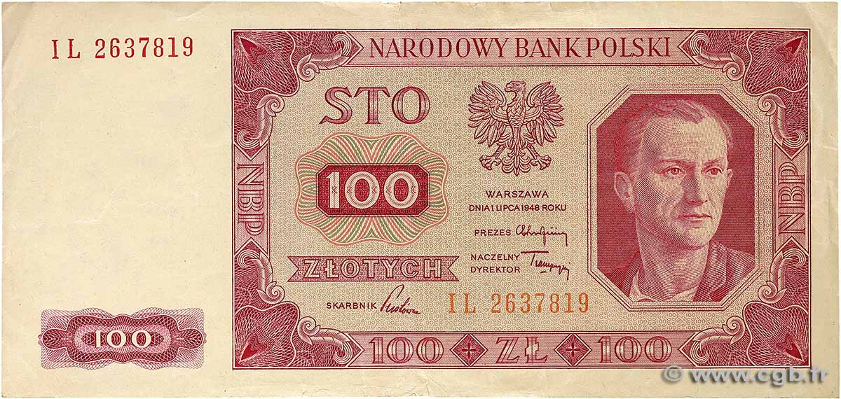 100 Zlotych POLEN  1948 P.139 fSS