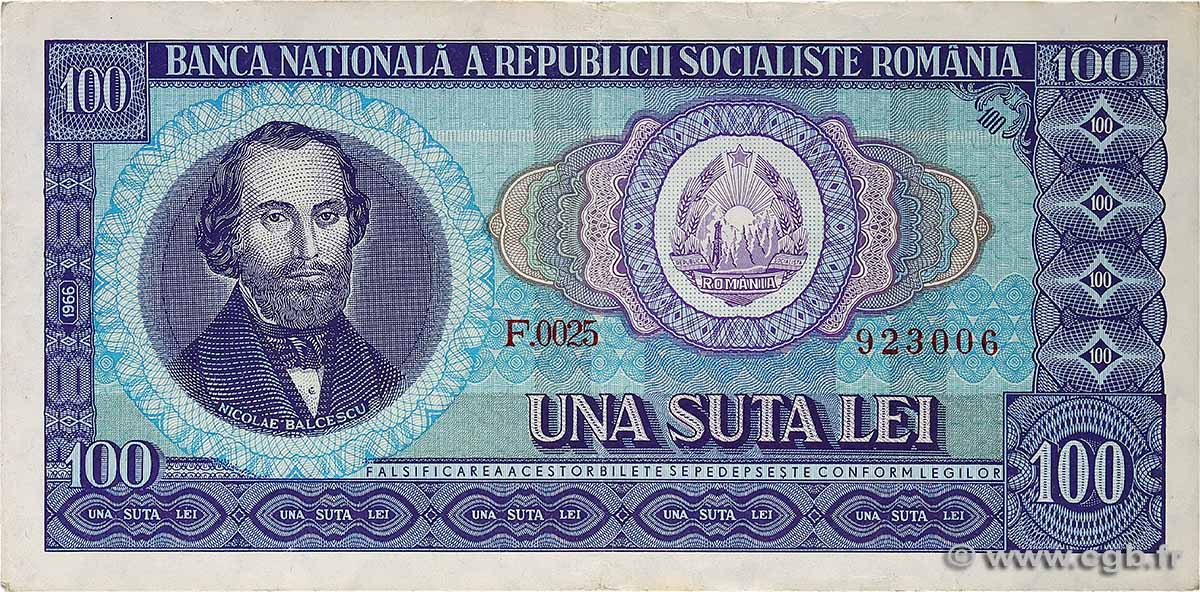 100 Lei RUMÄNIEN  1966 P.097a fVZ