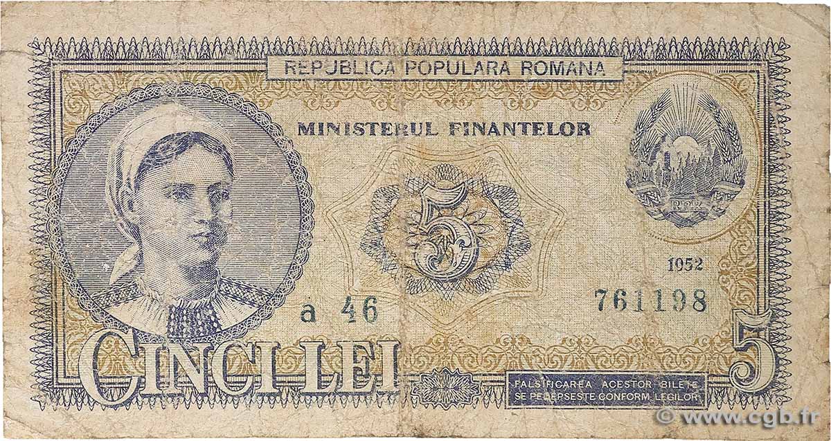 5 Lei RUMÄNIEN  1952 P.083b SGE