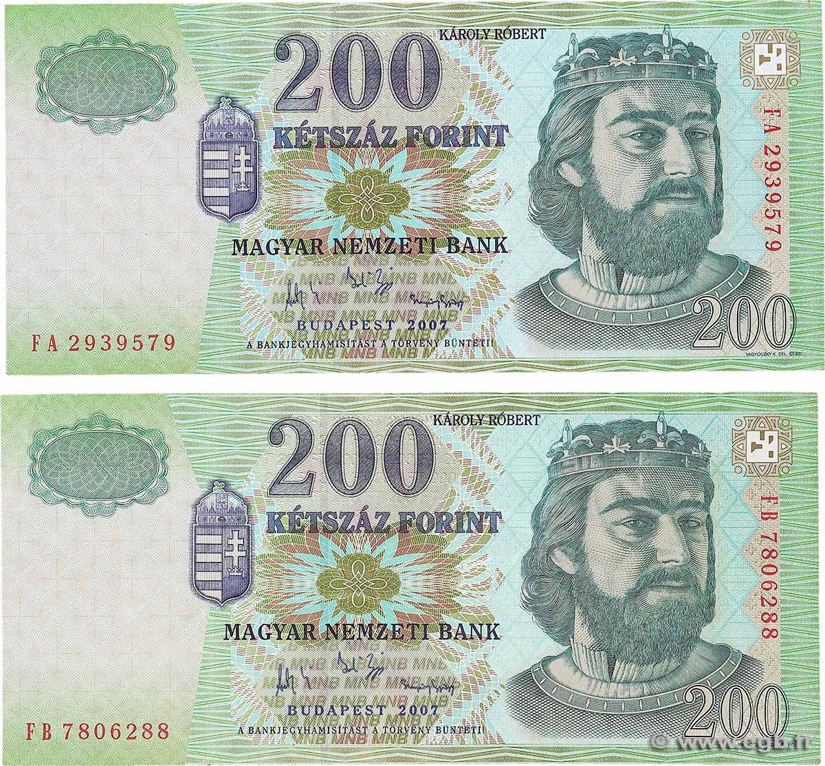 200 Forint Lot UNGARN  2007 P.187g fSS