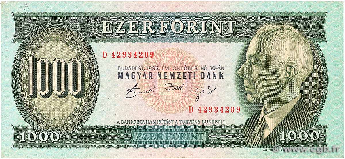 1000 Forint UNGARN  1992 P.176a fSS