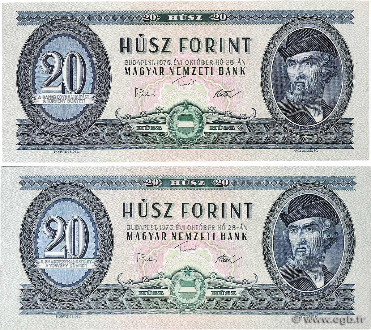 20 Forint Lot UNGARN  1975 P.169f VZ+