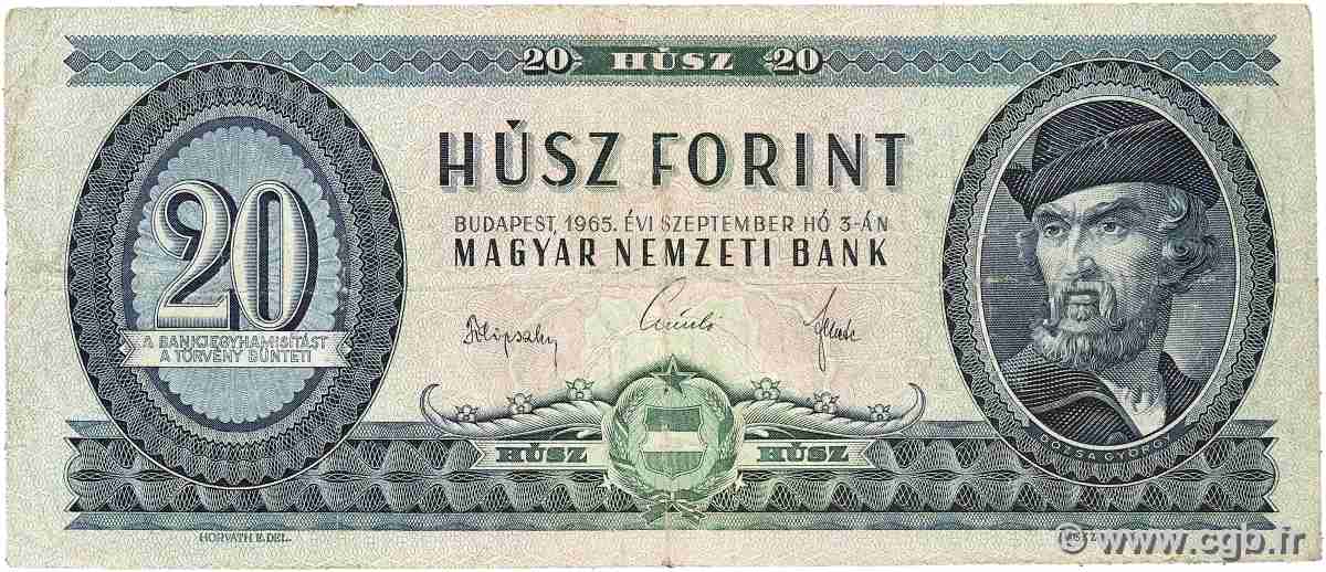 20 Forint UNGARN  1965 P.169d fS