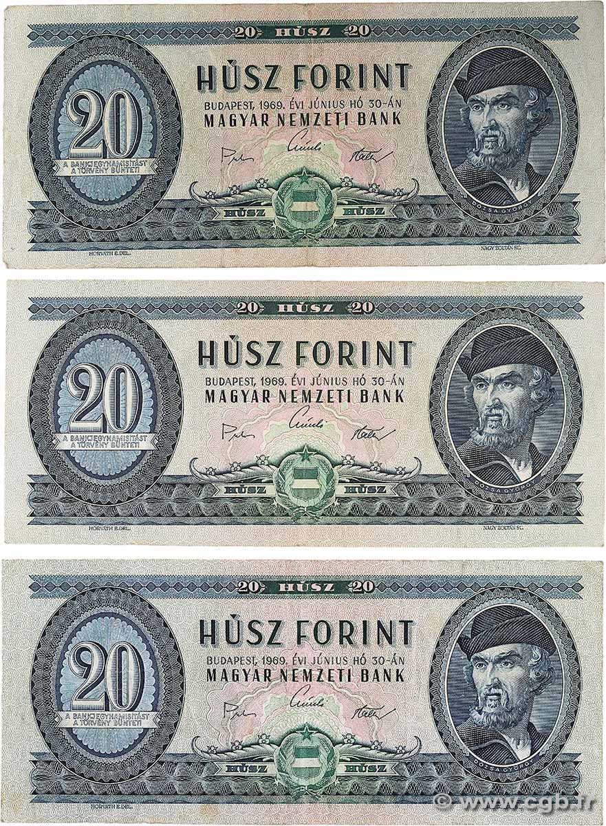 20 Forint Lot UNGARN  1969 P.169e fSS