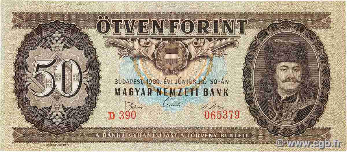 50 Forint UNGARN  1969 P.170b fVZ