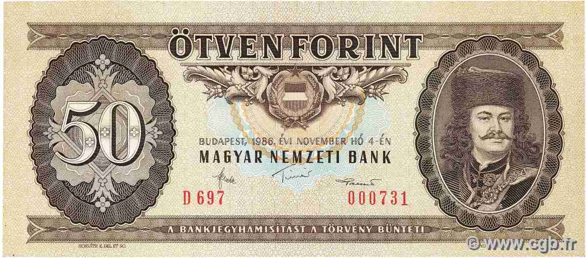 50 Forint UNGARN  1986 P.170g SS