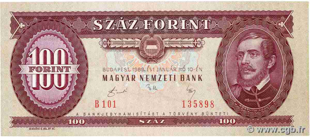100 Forint UNGARN  1989 P.171h fVZ