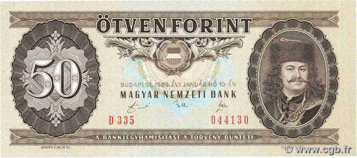 50 Forint UNGARN  1989 P.170h fST+