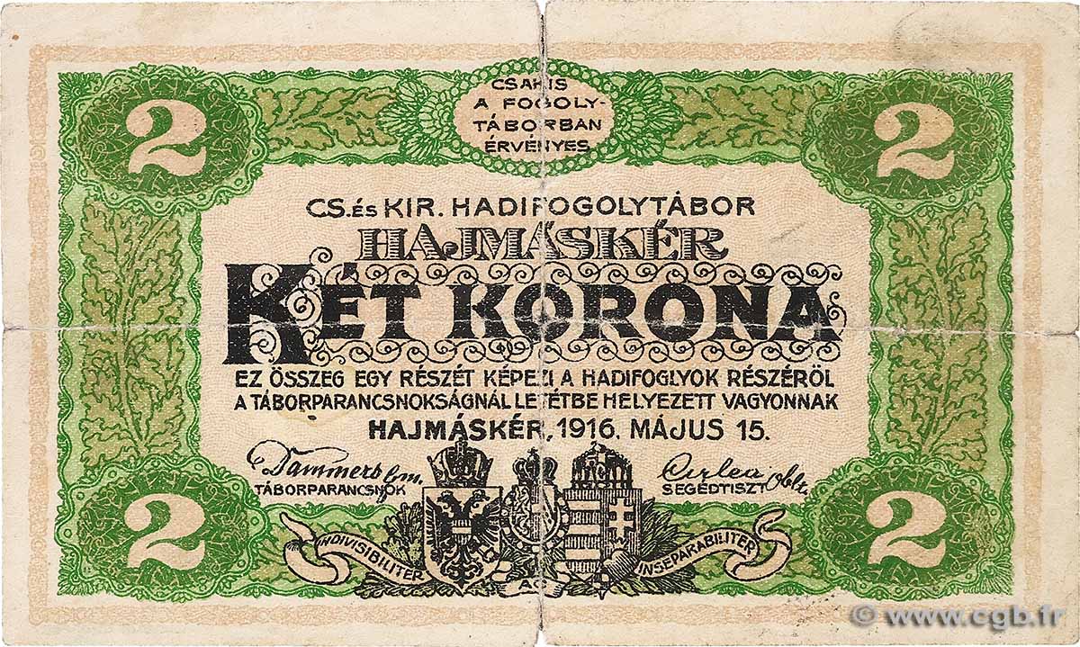 2 Kronen UNGARN Hajmasker 1916 P.- fS