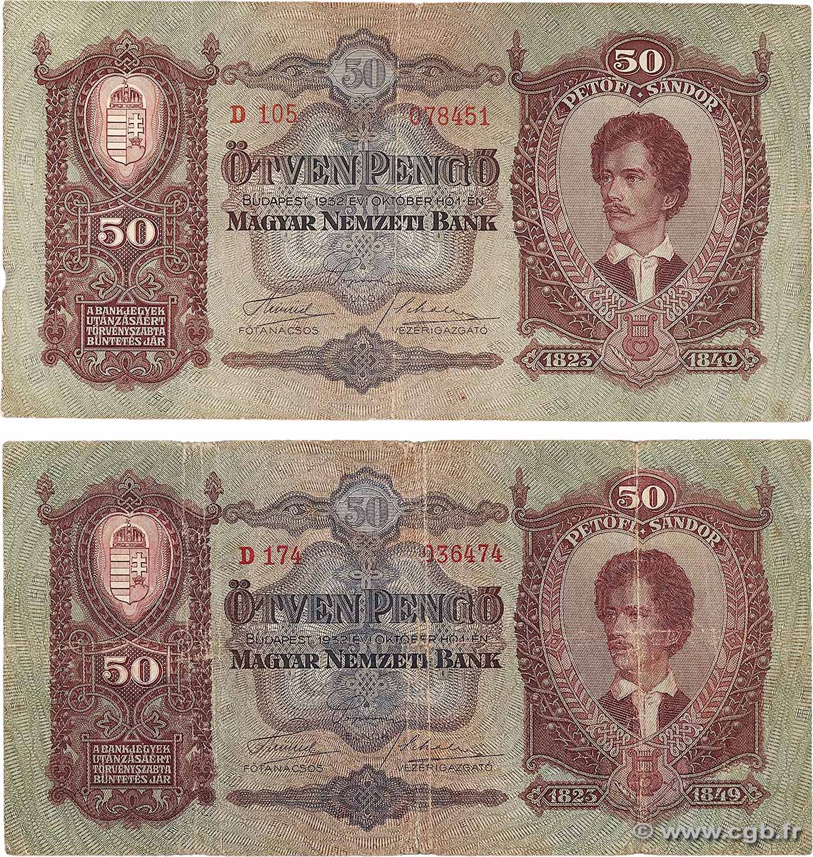 50 Pengö Lot UNGARN  1932 P.099 S