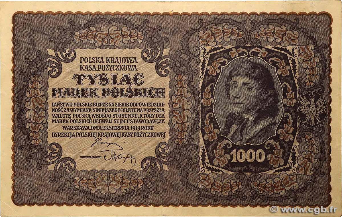 1000 Marek POLOGNE  1919 P.029 TTB+