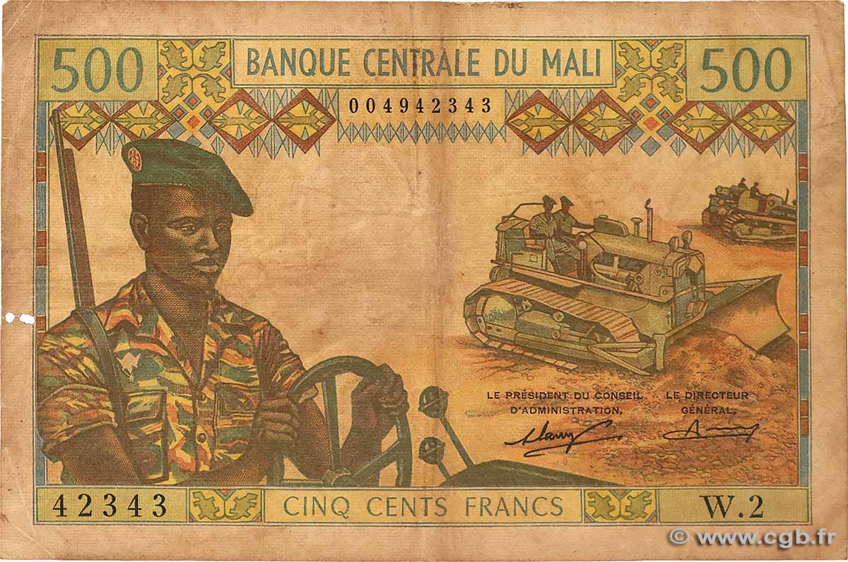 500 Francs MALI  1973 P.12a fS