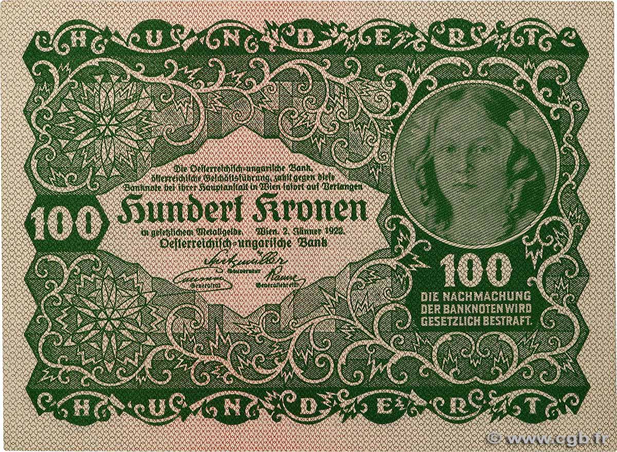 100 Kronen AUTRICHE  1922 P.077 pr.NEUF