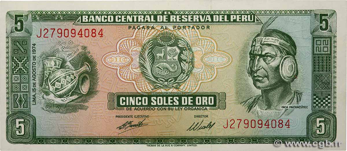 5 Soles de Oro PERU  1974 P.099c UNC