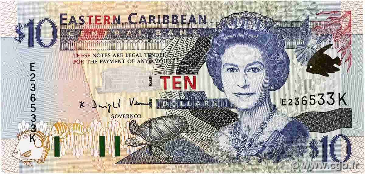 10 Dollars CARAÏBES  2000 P.38k pr.NEUF
