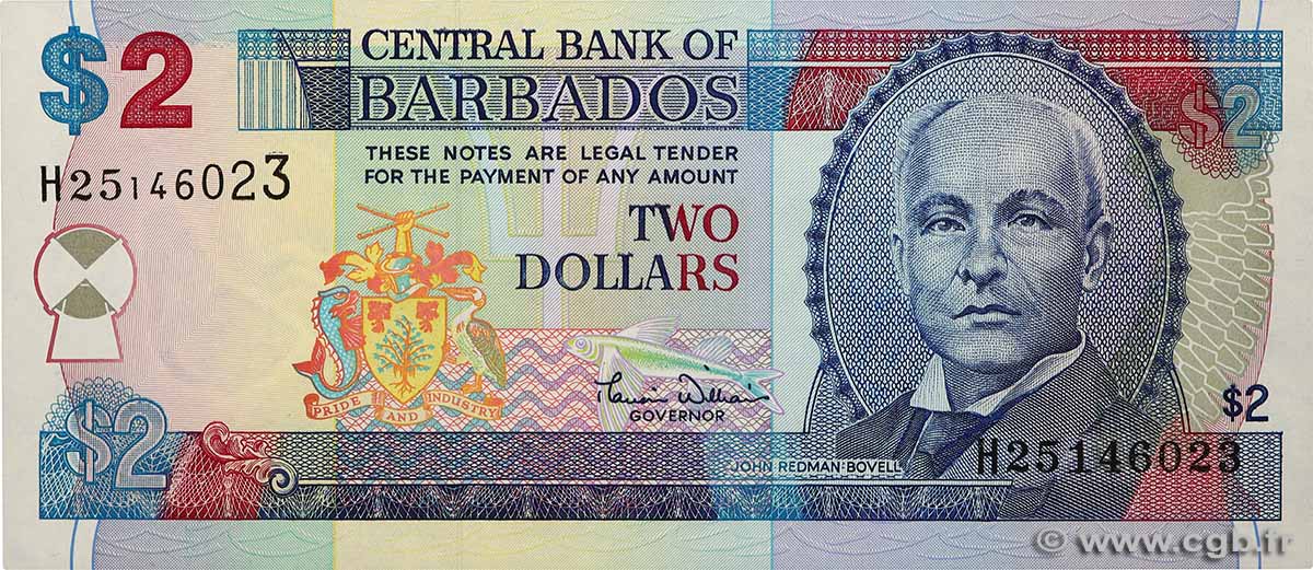 2 Dollars BARBADOS  2000 P.60 UNC