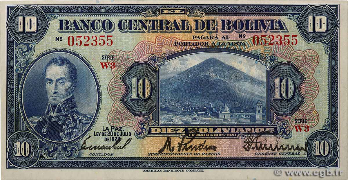 10 Bolivianos BOLIVIE  1928 P.121a SPL