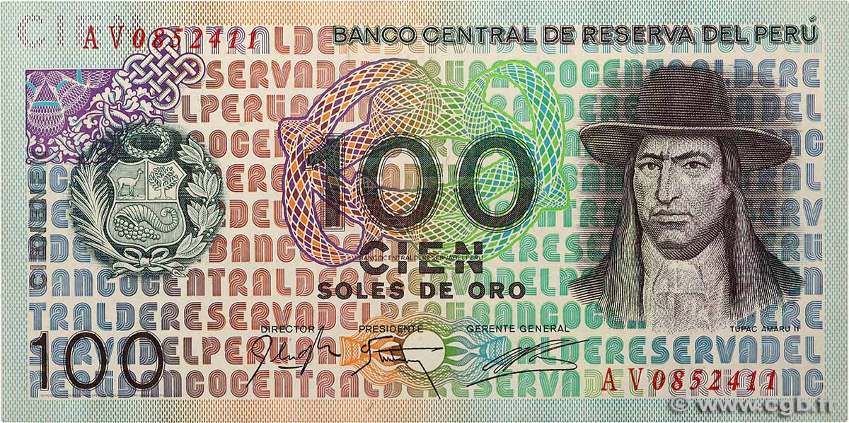 100 Soles de Oro PÉROU  1976 P.114 NEUF