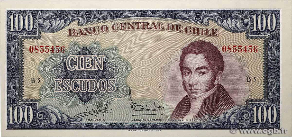 100 Escudos CHILE  1964 P.141a UNC-