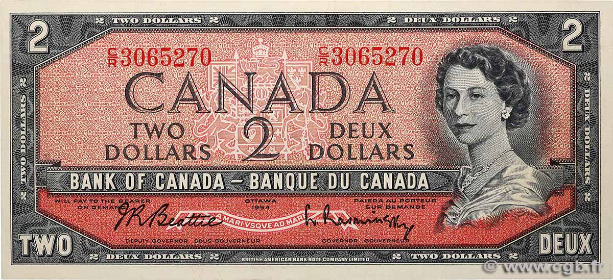 2 Dollars CANADA  1954 P.076b XF