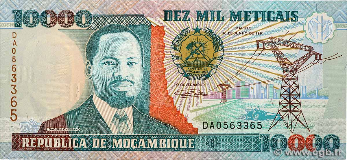10000 Meticais Numéro spécial MOZAMBIQUE  1991 P.137 pr.NEUF