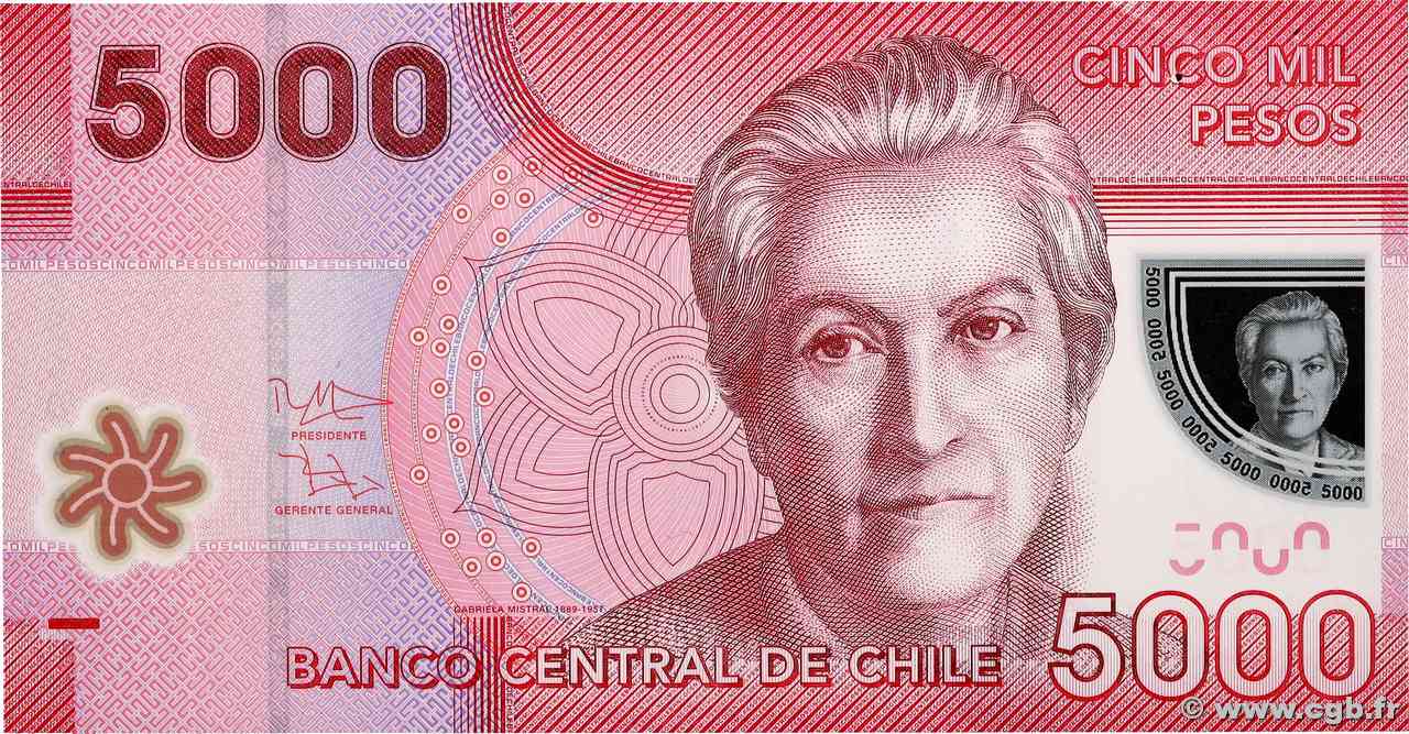5000 Pesos CHILE  2013 P.163d fVZ