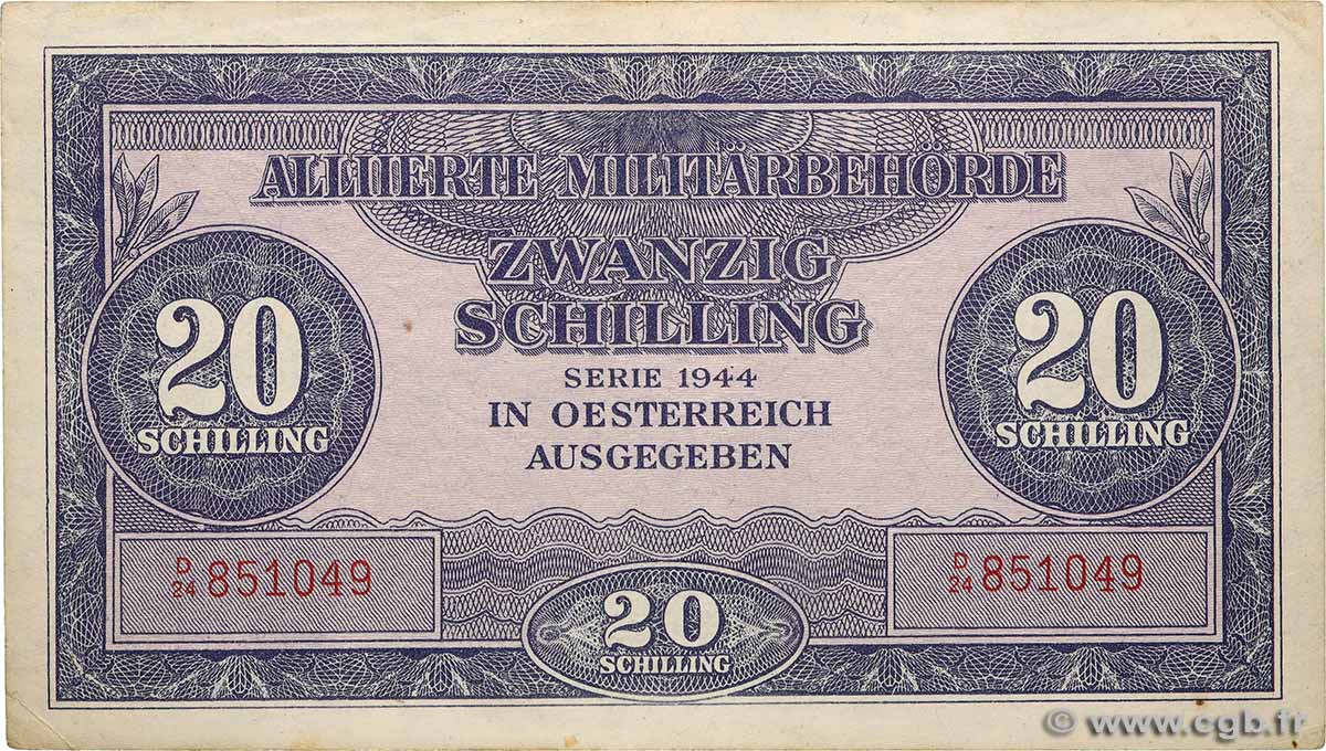 20 Schilling AUSTRIA  1944 P.107 MBC