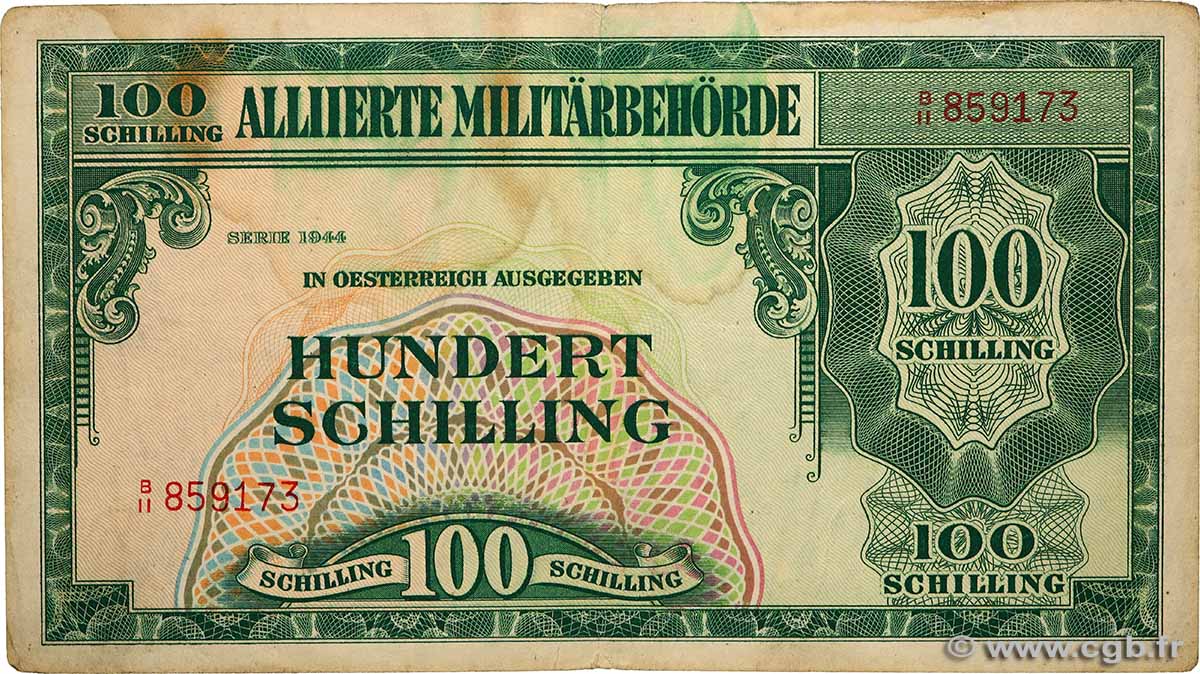 100 Shilling AUSTRIA  1944 P.110a VF-