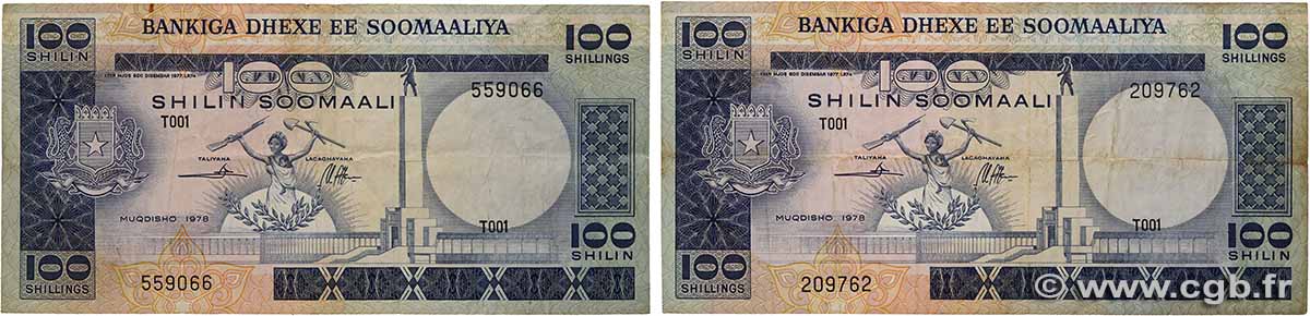 100 Shilin Lot SOMALIA  1978 P.24a fSS