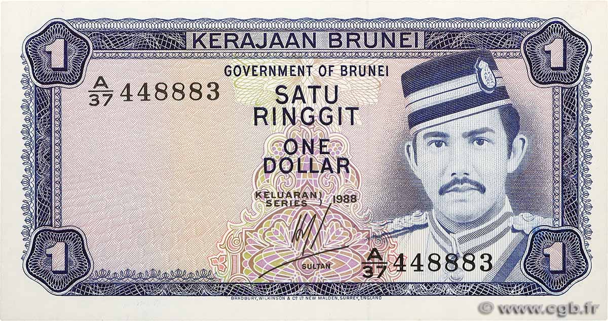 1 Ringgit - 1 Dollar BRUNEI  1985 P.06c pr.NEUF
