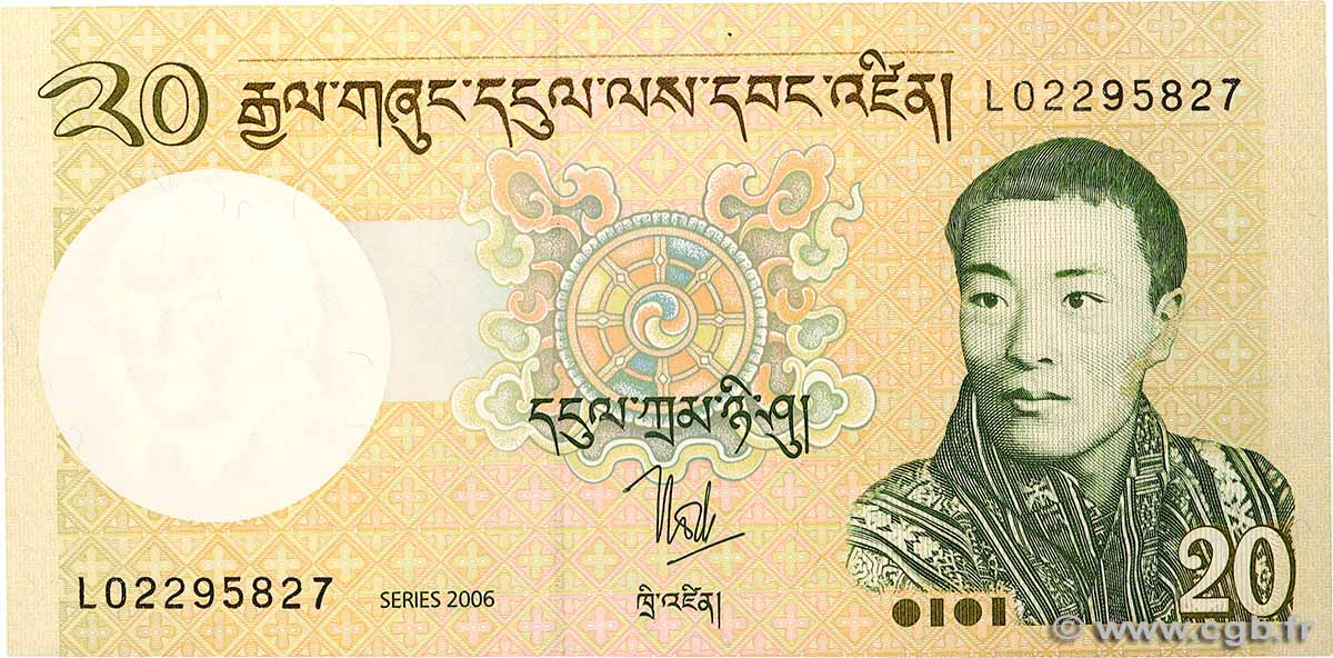 20 Ngultrum BHUTAN  2006 P.30a UNC