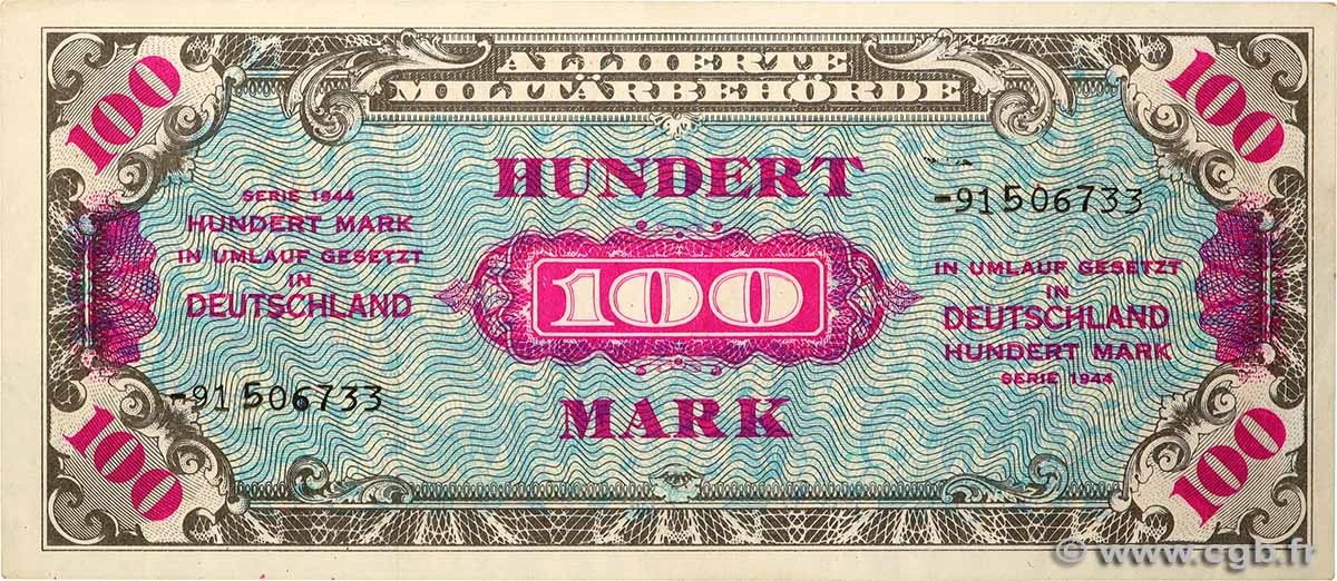 100 Mark GERMANY  1944 P.197d UNC-