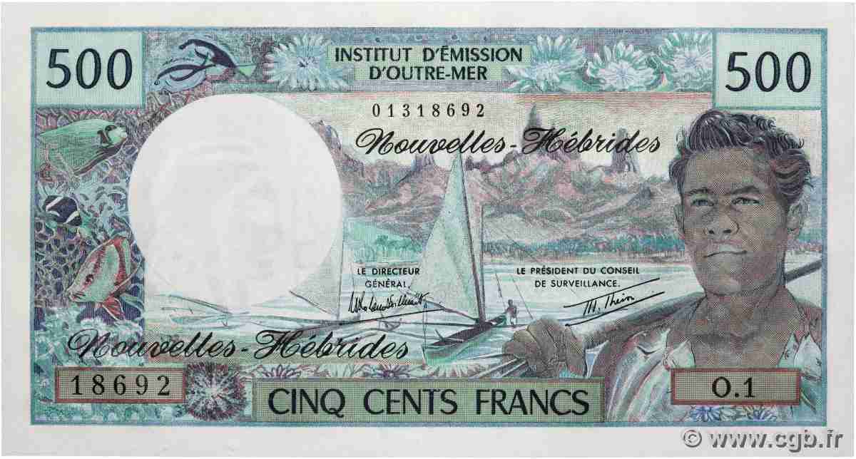 500 Francs NEUE HEBRIDEN  1980 P.19c ST