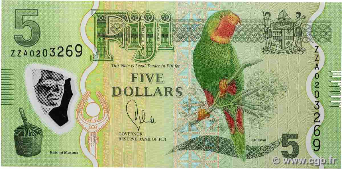 5 Dollars FIYI  2013 P.115a FDC