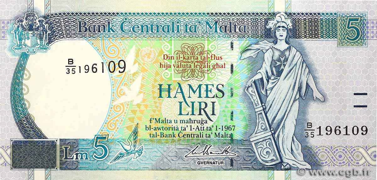 5 Liri MALTE  1994 P.46d XF