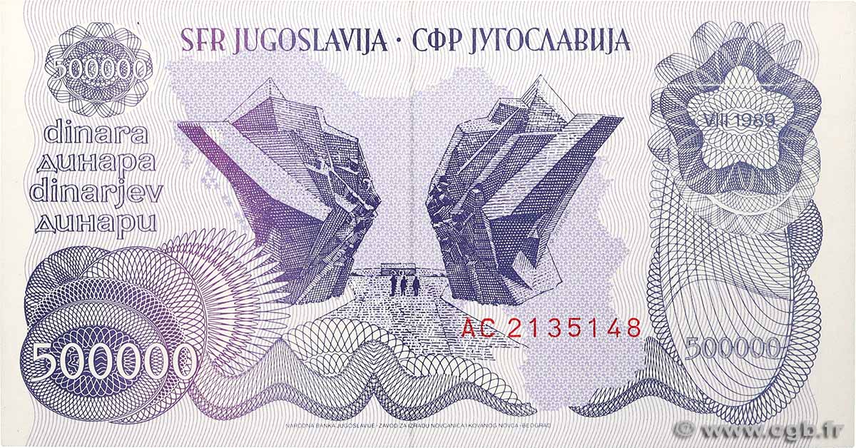 500000 Dinara YOUGOSLAVIE  1989 P.098 NEUF