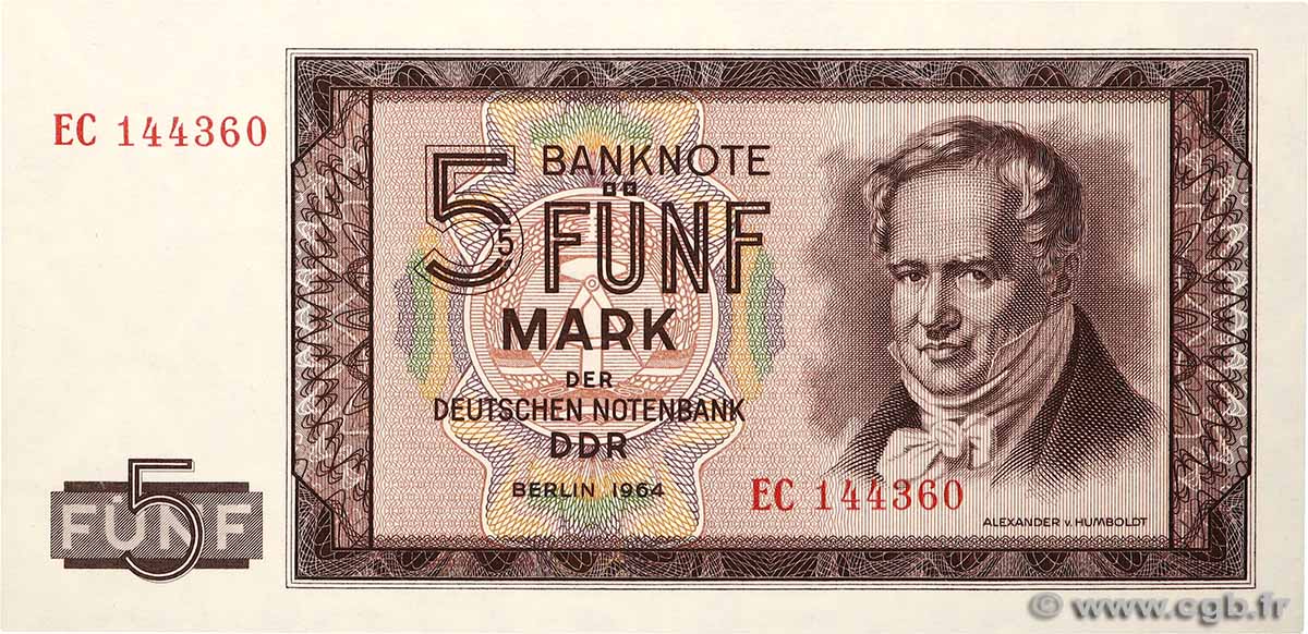 5 Mark REPUBBLICA DEMOCRATICA TEDESCA  1964 P.22a FDC