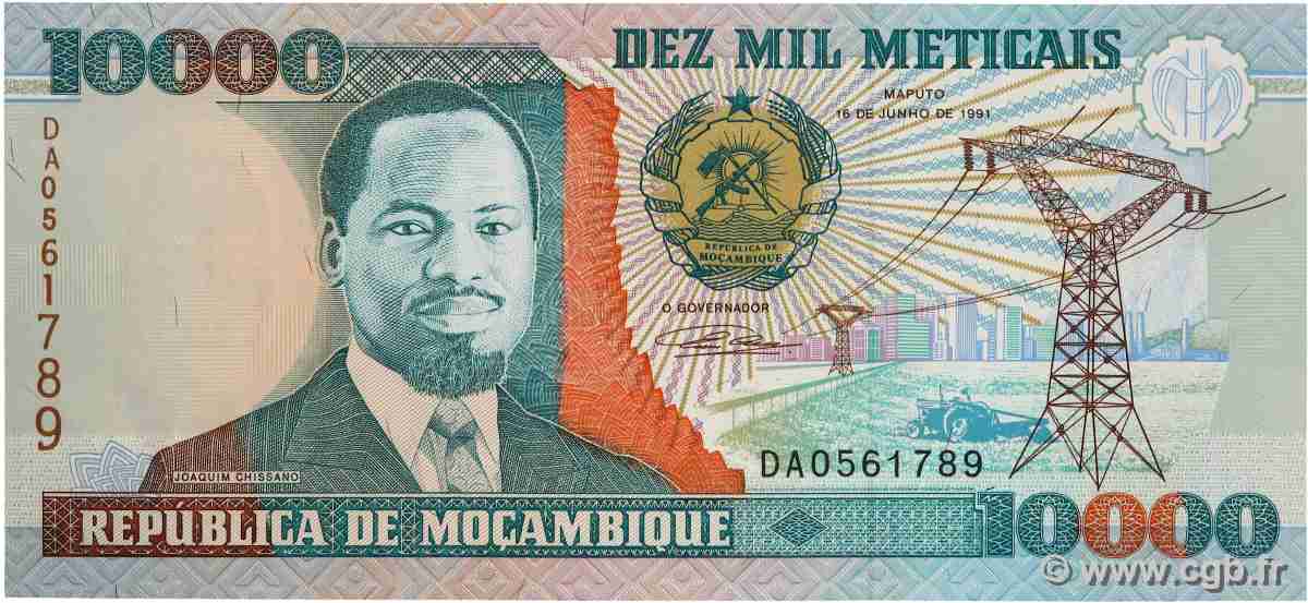 10000 Meticais MOZAMBIK  1991 P.137 ST